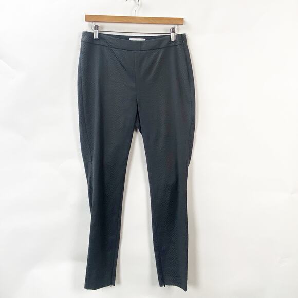 Reiss 6 Womens Black Snakeskin High Waisted Flat Front Skinny Leg Trouser Pants - Picture 1 of 8